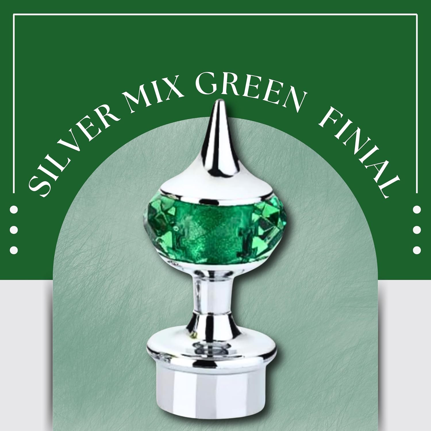 Single Diamond Aluminium Curtain Bracket with Support(Silver Mix Green)-by GLOXY®