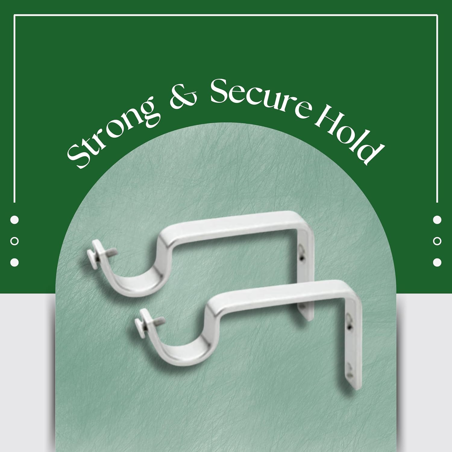 Single Diamond Aluminium Curtain Bracket with Support(Silver Mix Green)-by GLOXY®