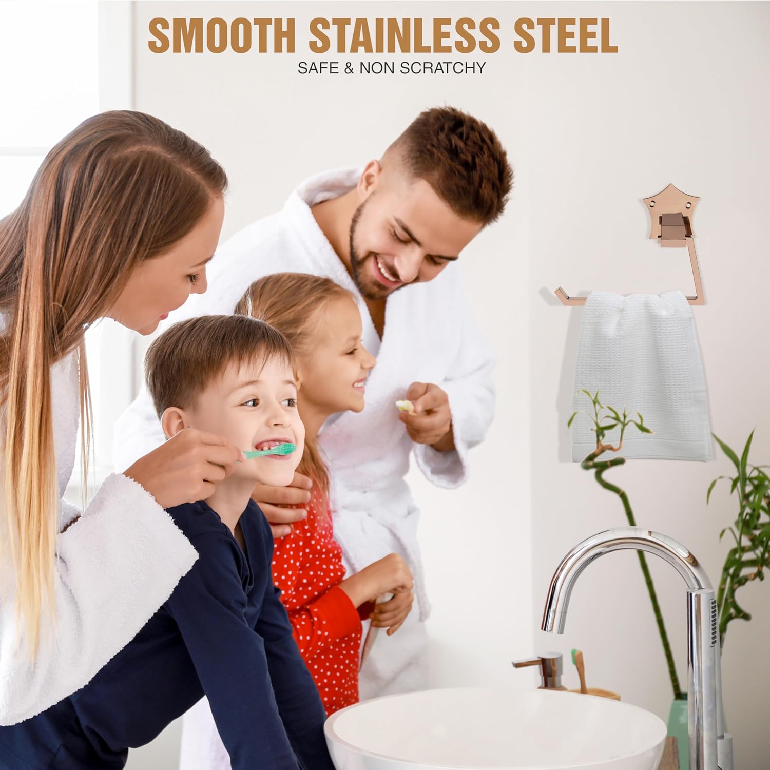 GLOXY Stainless Steel Star Shape Napkin Ring Towel Holder/Stand Kitchen and Washbasin Wall Mounted Towel Ring Bathroom Accessories SS304