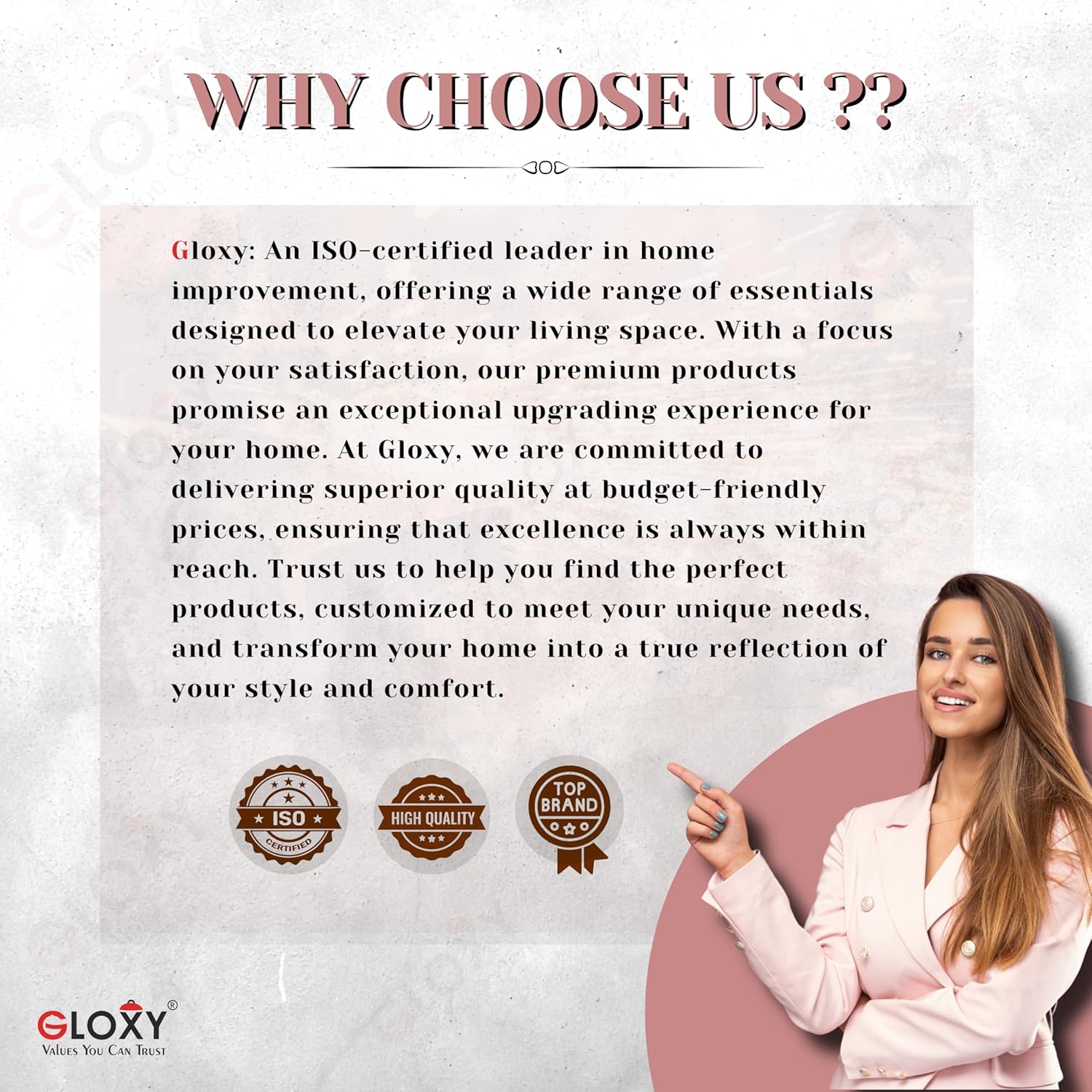 Single Diamond Aluminium Curtain Bracket with Support(Gold Mix Pink)-by GLOXY®