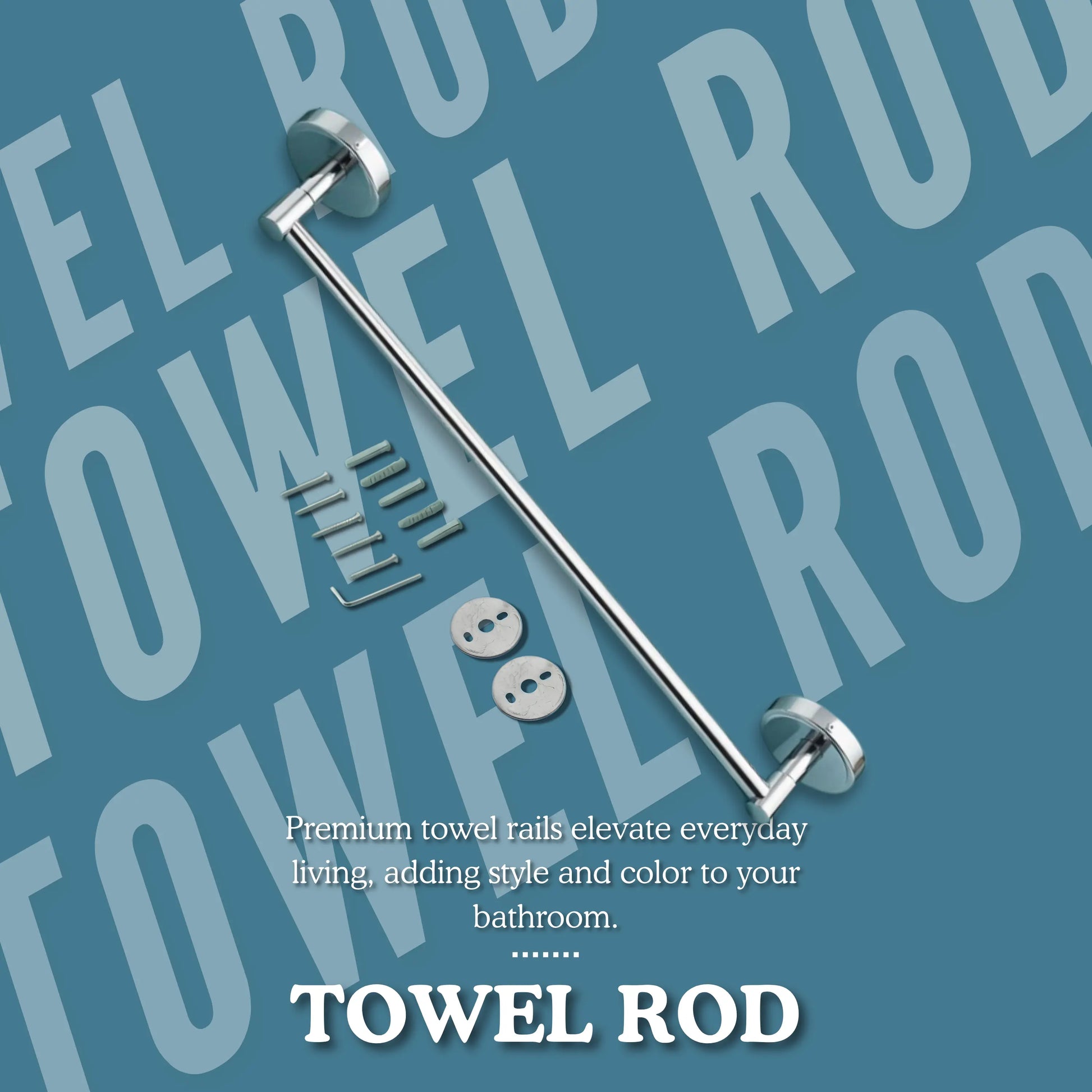 Gloxy Stainless Steel Chrome Finish Towel Hanging Rod for Bathroom -24 Inch