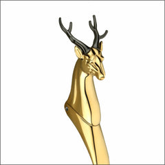 GLOXY ENTERPRISE Aluminium 12 Inch Brass Deer Shape Curved Main Door Handle Decorative Push & Pull Door Handle Vintage Classy Look for Glass and Wooden Door