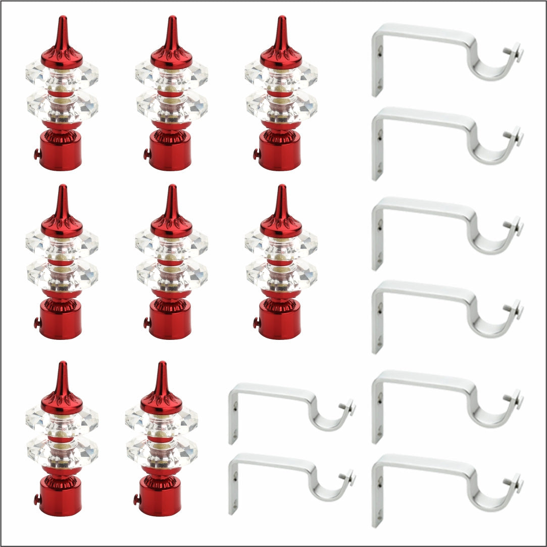 Double Diamond Aluminium Curtain Bracket with Support (Maroon)