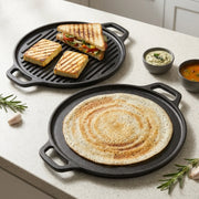 GLOXY Premium Cast Iron 2 in 1 Tawa