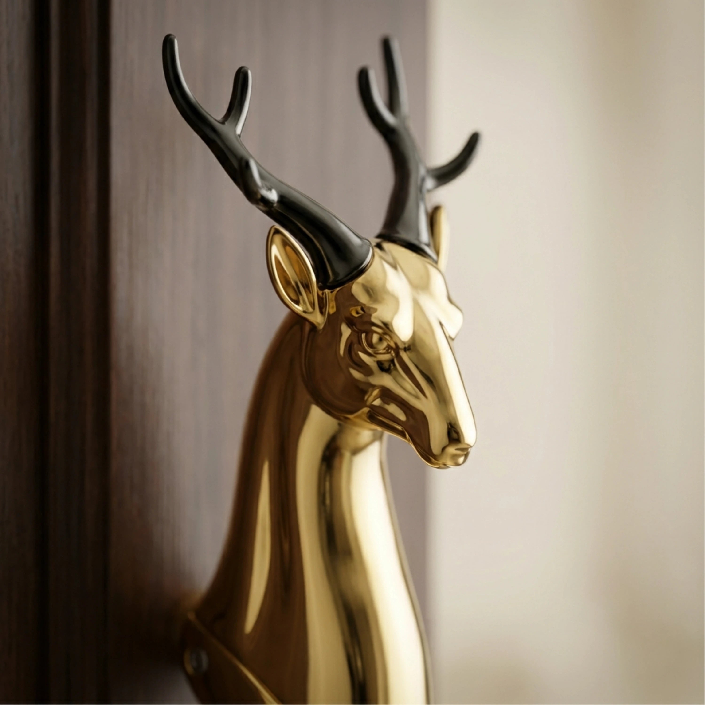 Gloxy Deer Shape Aluminium Pull Door Handle 12 Inch -Gold
