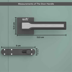 GLOXY Brass Door Lock for Balcony Store Room Door Lock, Mortise Keyless Handle Set with Brass Baby Latch for Home,Office,Hotel | Black & White Finish (2 Years Warranty, Pack of 1)