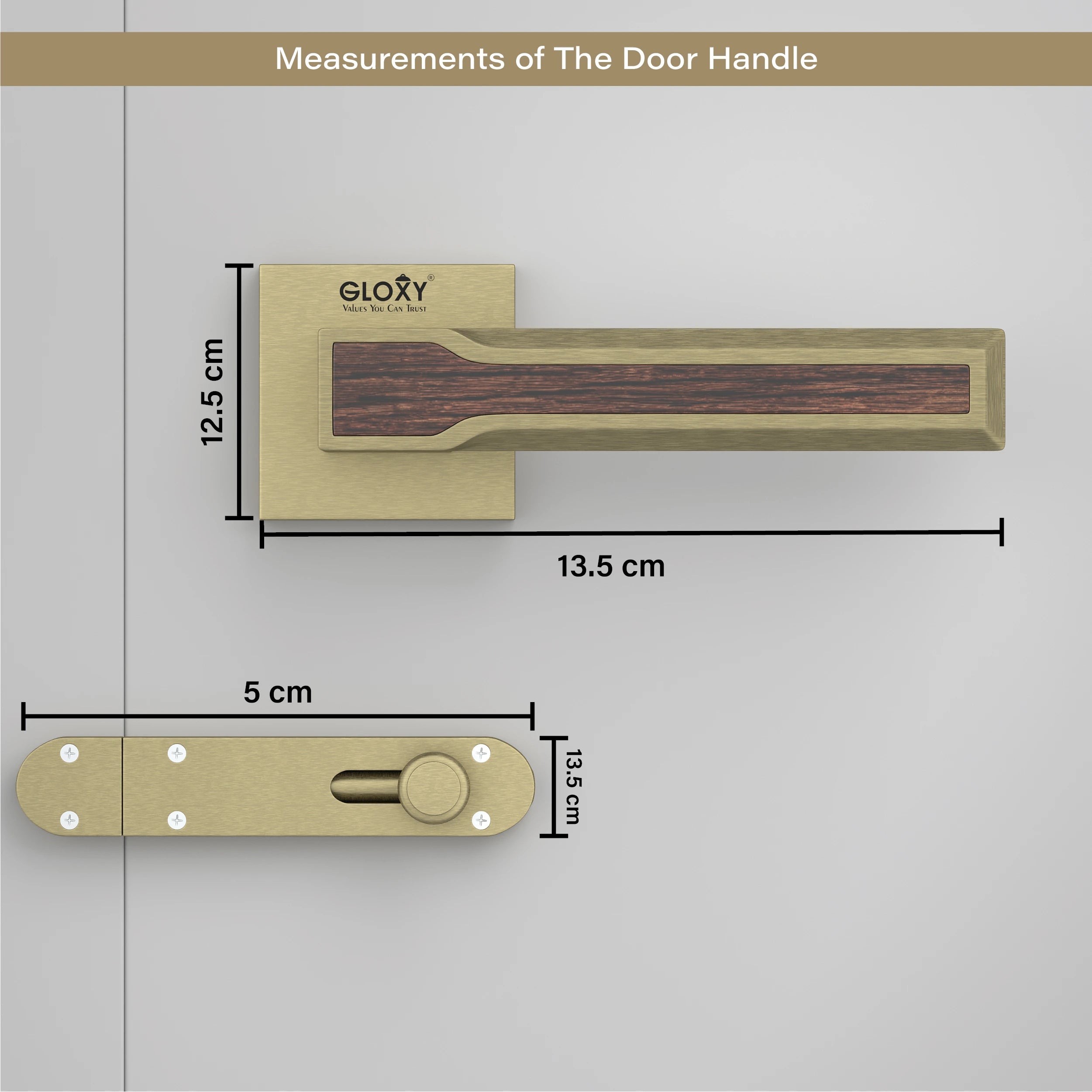 Gloxy Torin Series Antique Finish Mortise Bathroom Door Latch Lock With Handle