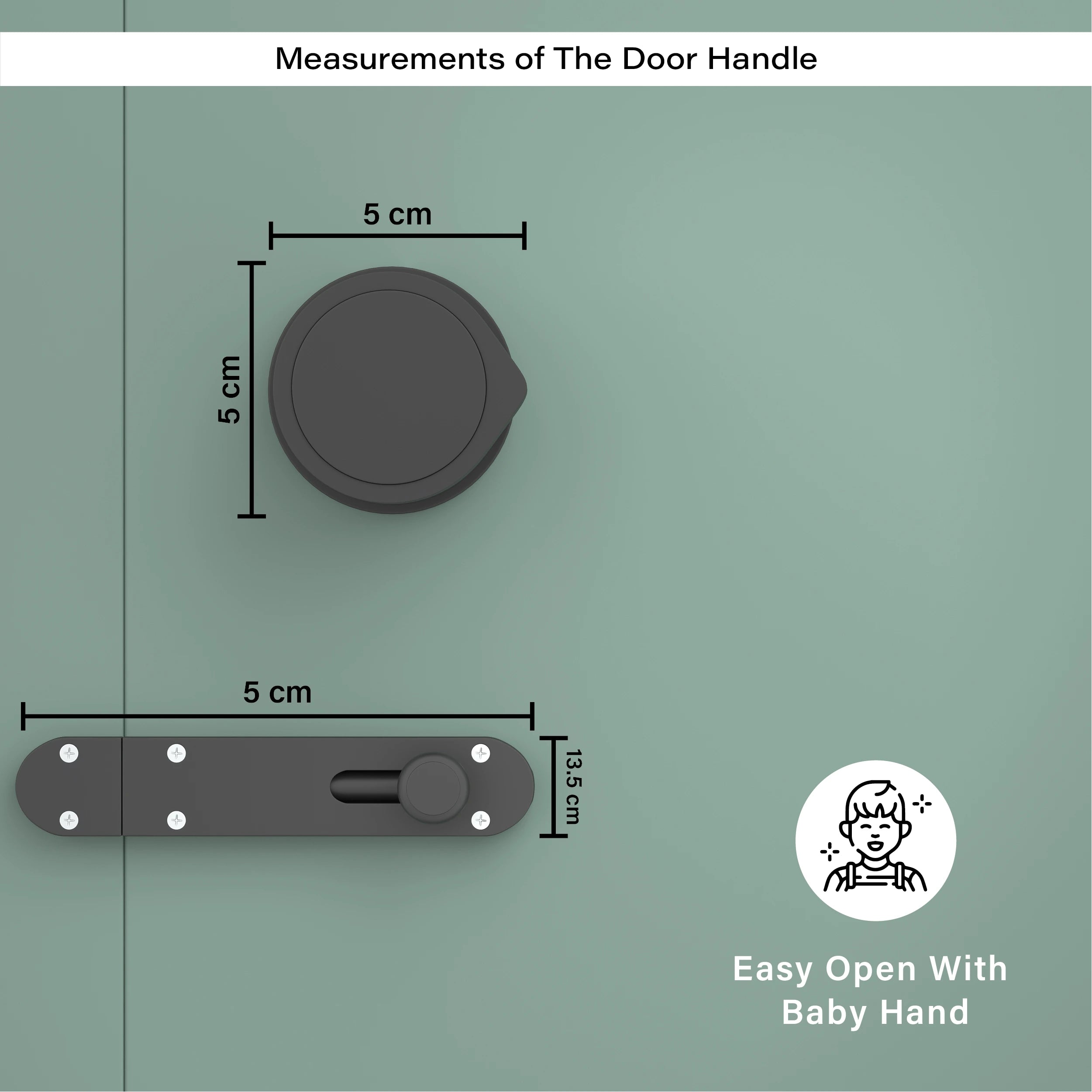 Gloxy Zayno Series Black Finish Mortise Bathroom Door Latch Lock With Round Handle