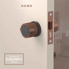 GLOXY Brass Door Lock for Balcony Store Room Door Lock, Mortise Keyless Handle Set with Brass Baby Latch for Home,Office,Hotel | Rose Gold & Black Finish (2 Years Warranty, Pack of 1)