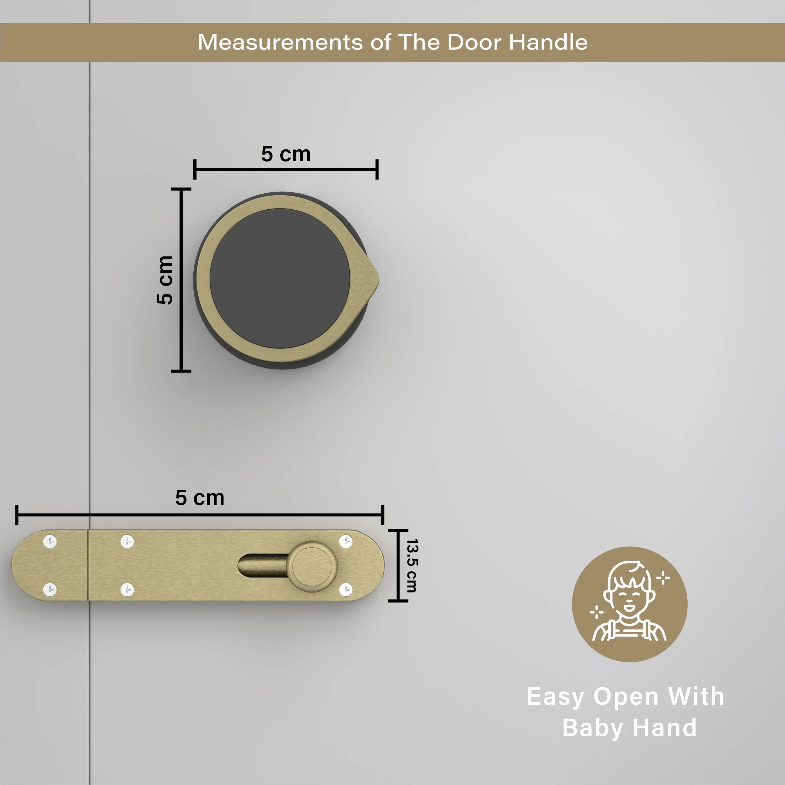 Gloxy Zayno Series Antique Finish Mortise Bathroom Door Latch Lock With Round Handle