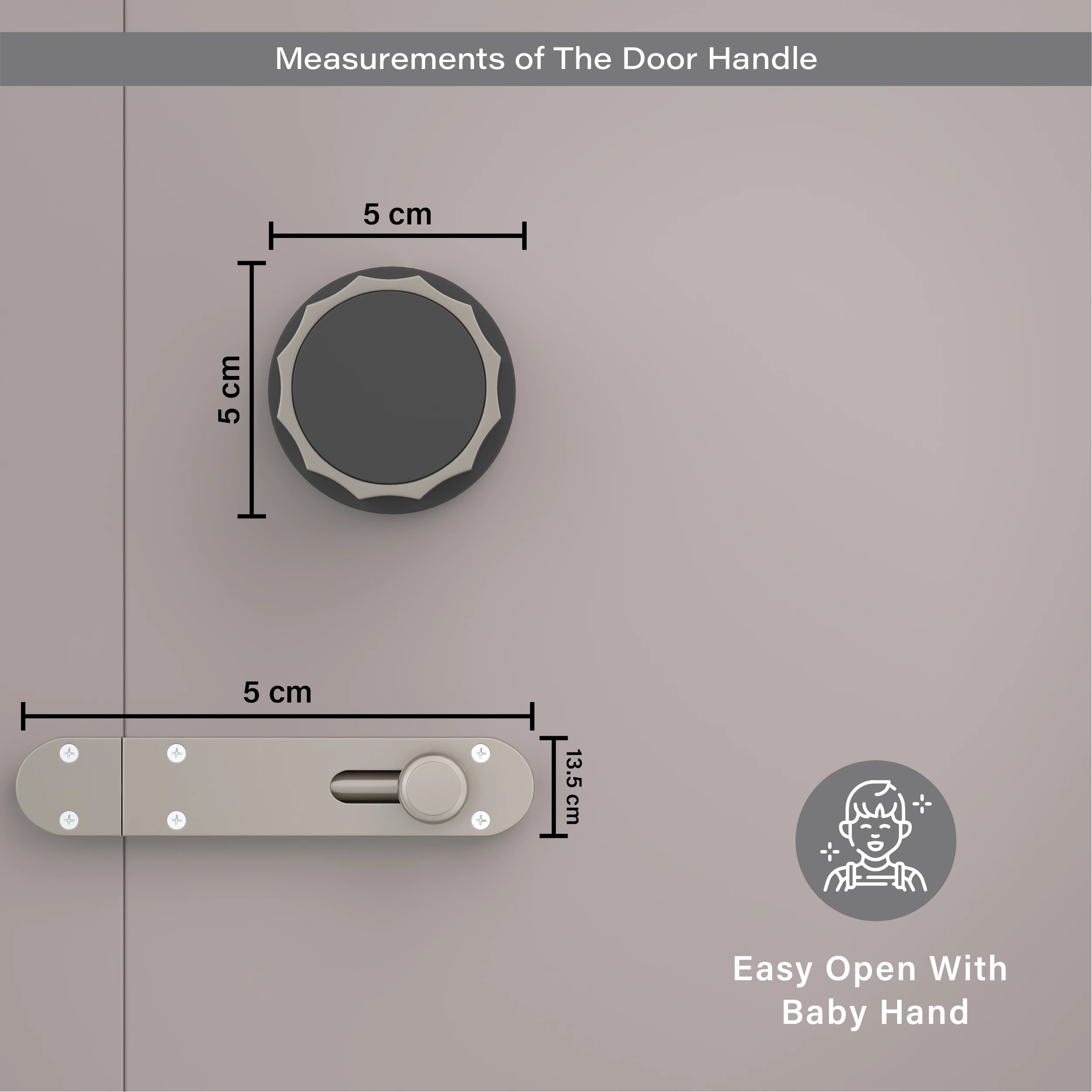Gloxy Monik Series Satin Chrome Finish Mortise Bathroom Door Latch Lock With Round Handle