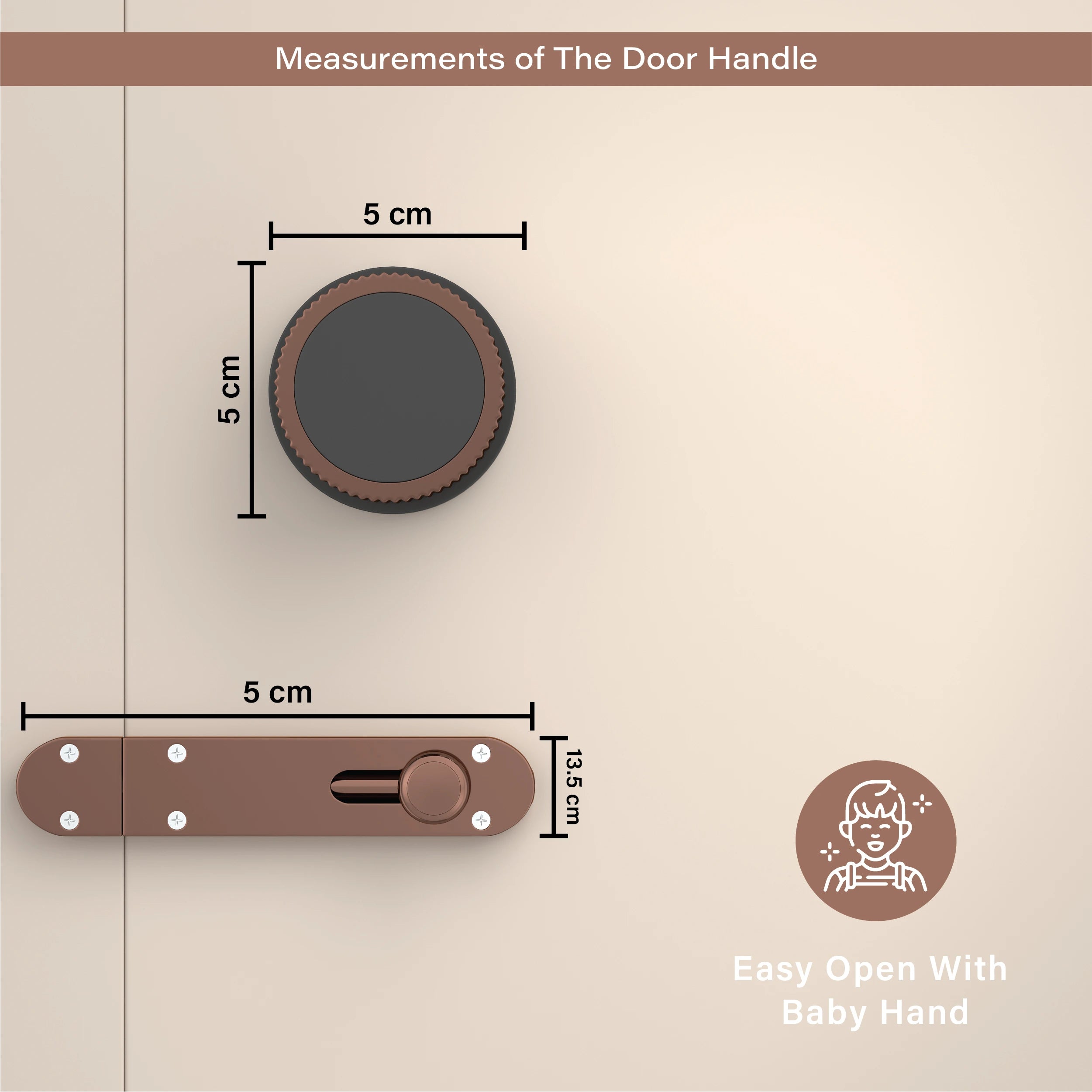 Gloxy Stylor Series Rose Gold Finish Mortise Bathroom Door Latch Lock With Round Handle