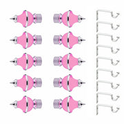 Gloxy Trophy Shape Stainless Steel & ABS Curtain Rod Finials with Support– Pink 5 Pair