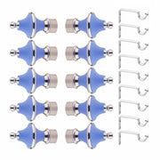 Gloxy Minar Shape Stainless Steel & ABS Curtain Rod Finials with Support– Sky Blue Pair 5