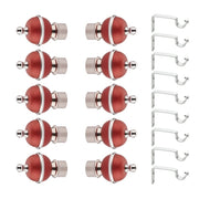 Gloxy Trophy Shape Stainless Steel & ABS Curtain Rod Finials with Support– Maroon 5 Pair
