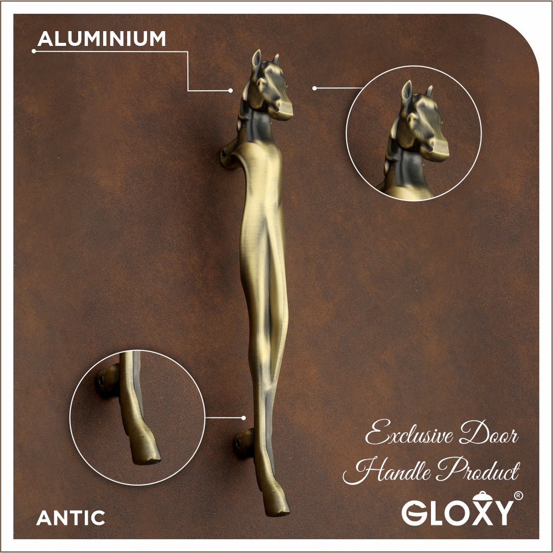 gloxy old vintage door handle 12 inch silver