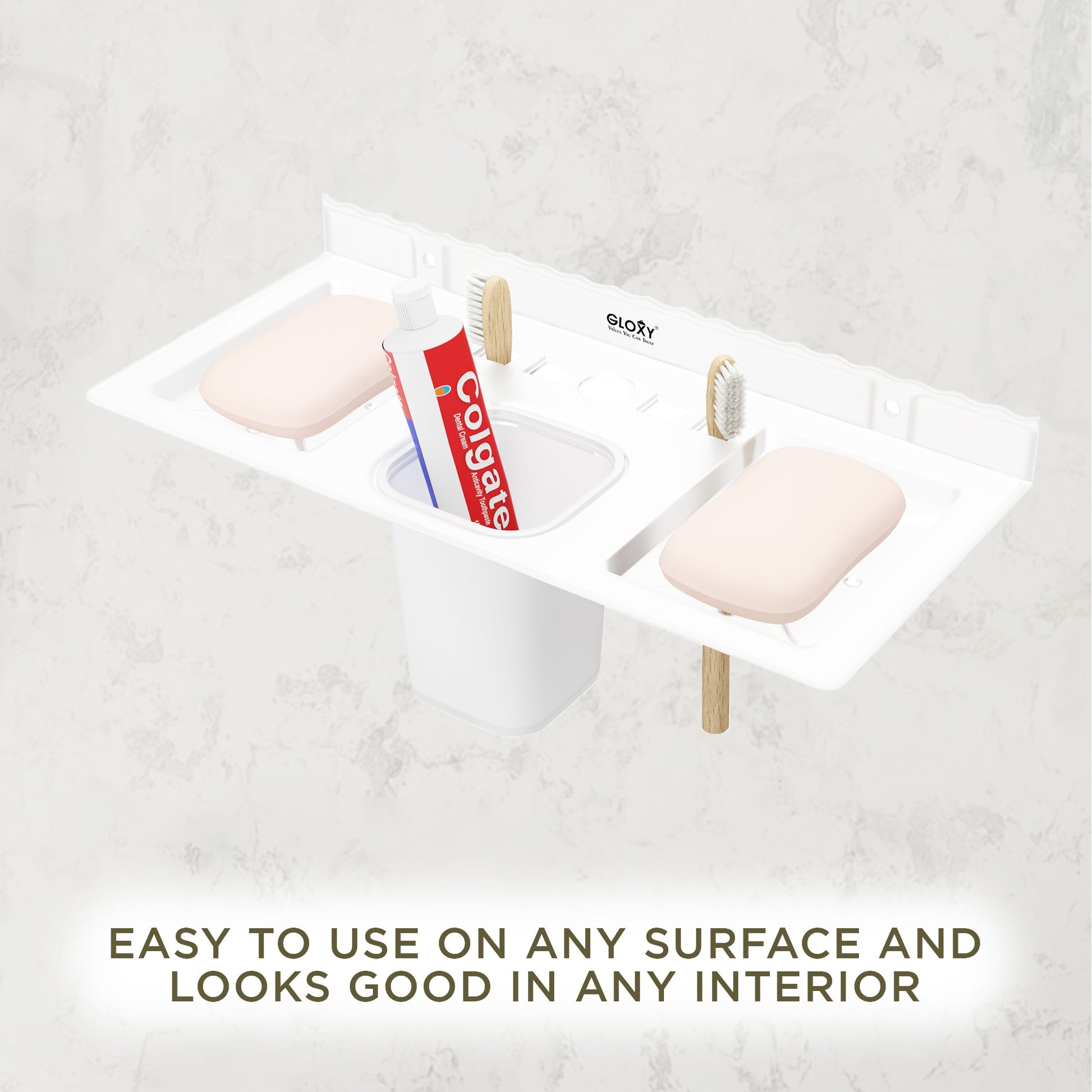 Unbreakable Acrylic Dual Soap Dish and Toothbrush Holder -