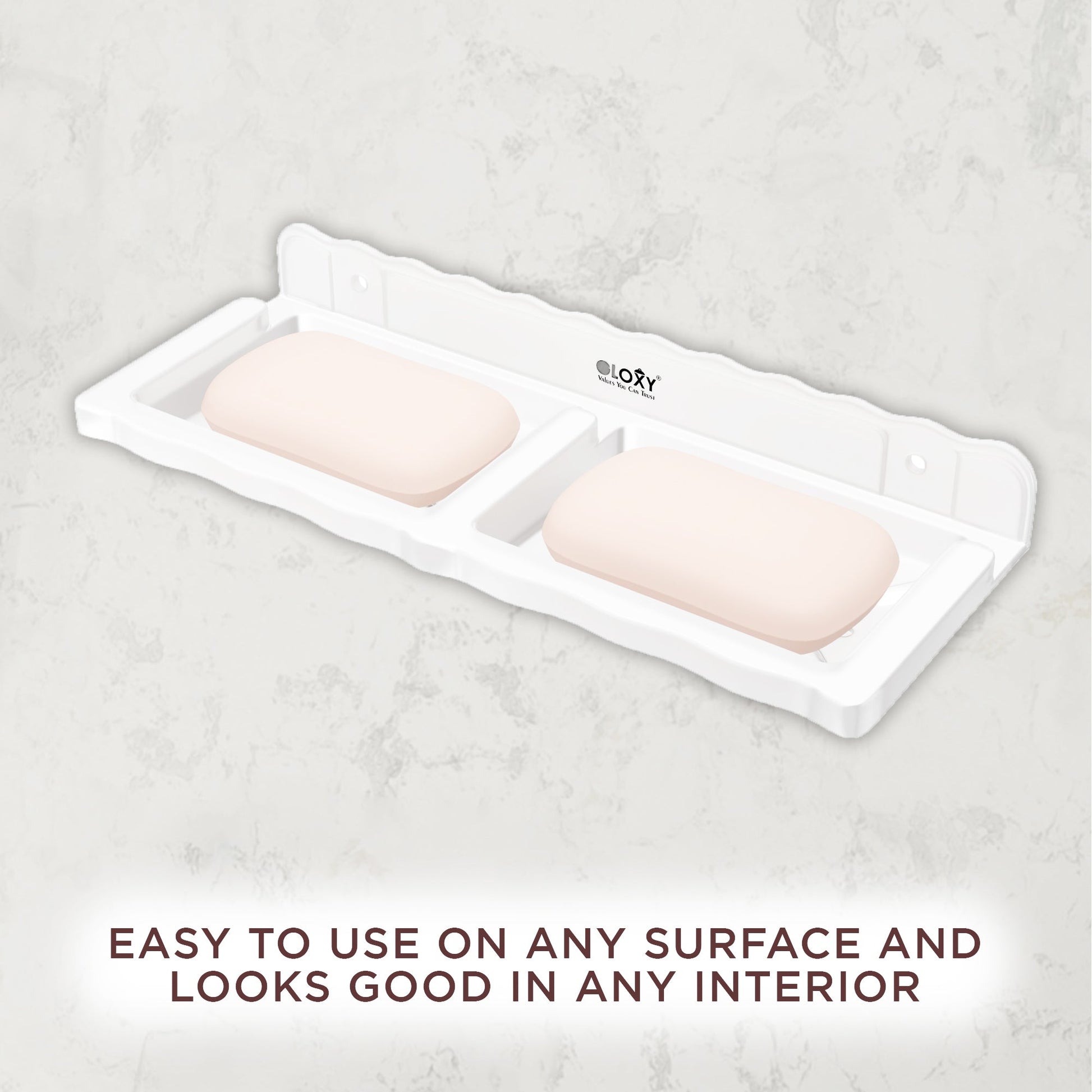 Unbreakable Wall Mount Acrylic Double Soap Dish for Bathroom