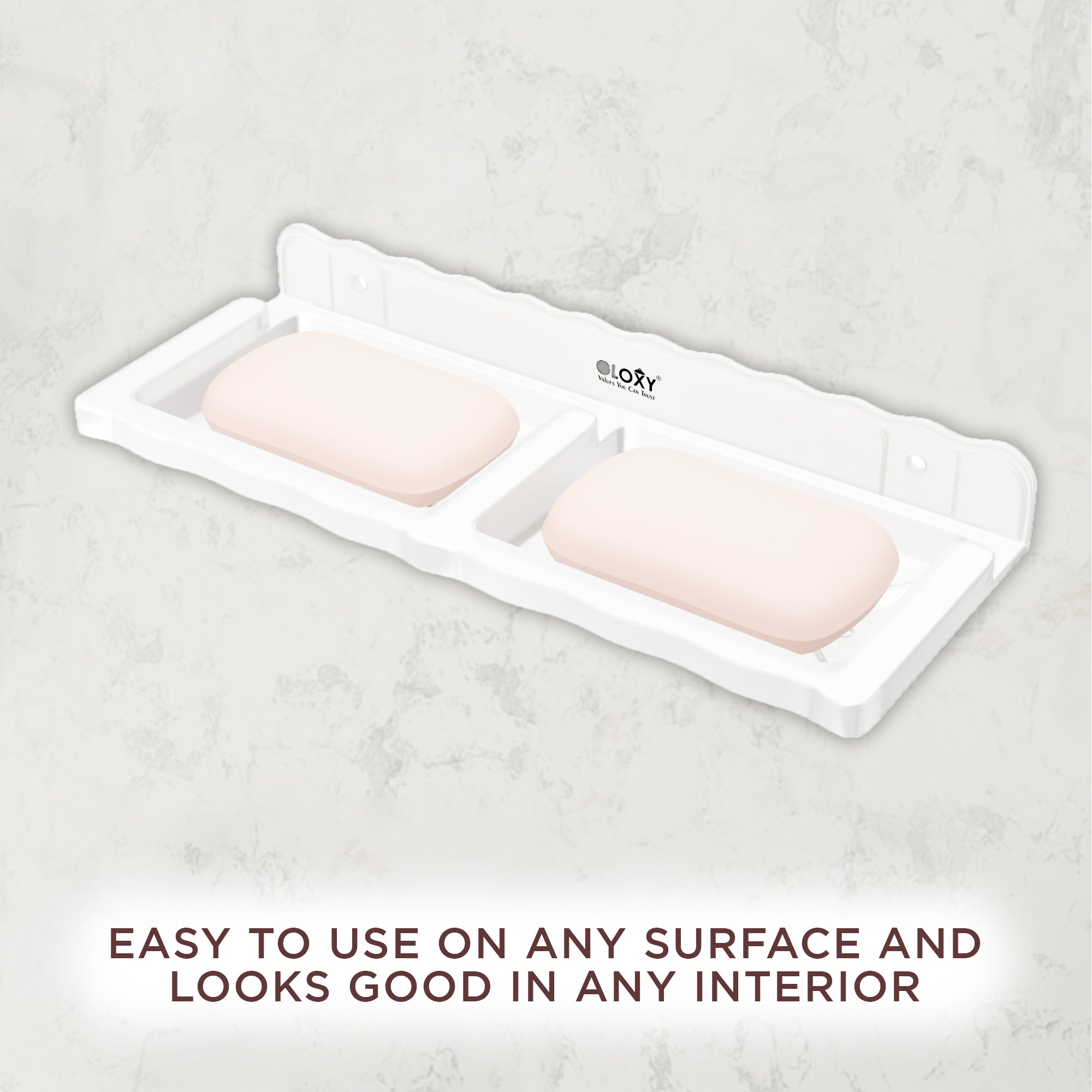 Unbreakable Wall Mount Acrylic Double Soap Dish for Bathroom