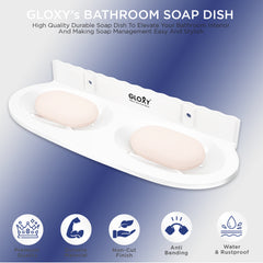 GLOXY® Unbreakable Oval shape Double Soap Dish for Bathroom & Kitchen