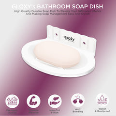 Unbreakable Oval shape Wall Mount Soap Dish for Bathroom & Kitchen