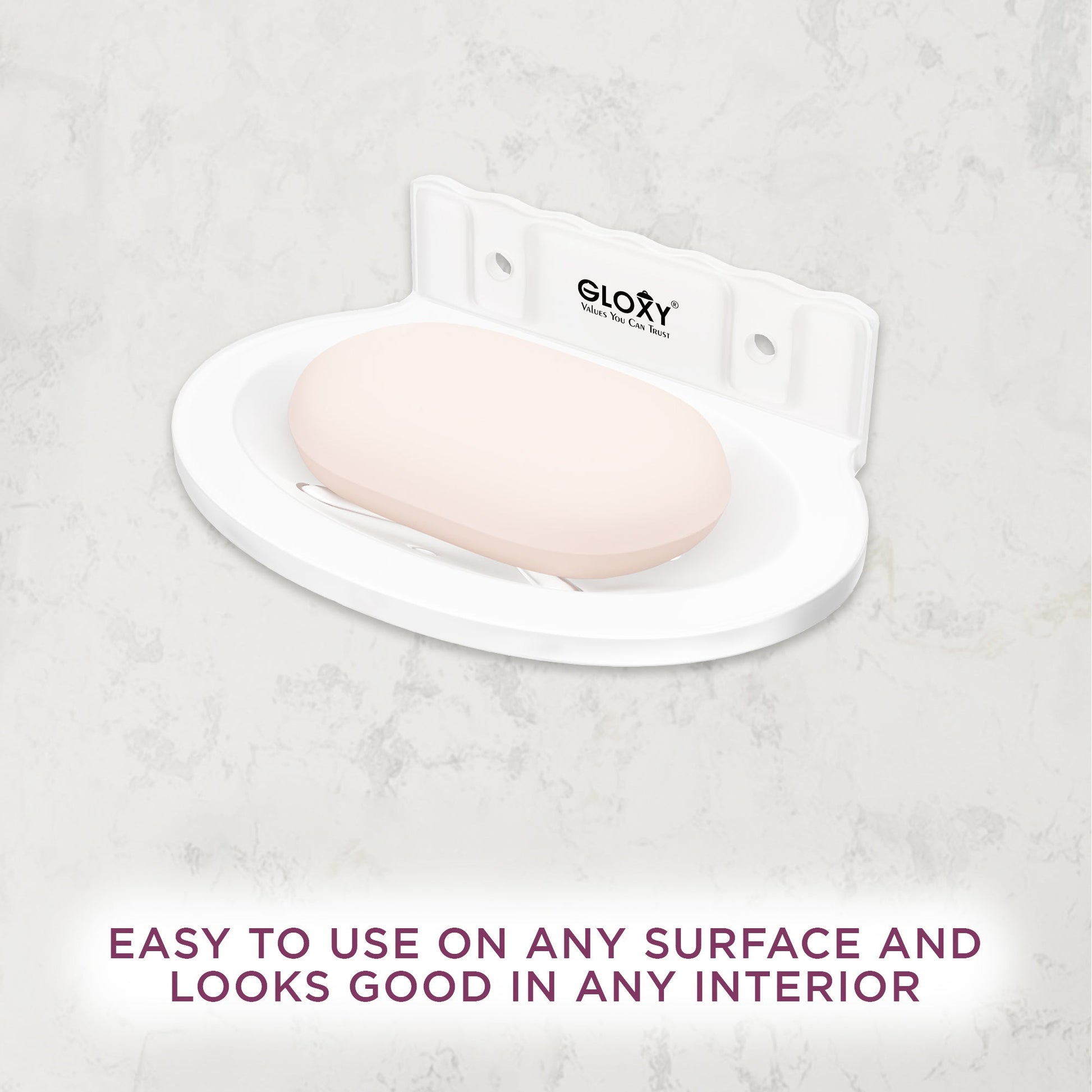 Unbreakable Oval shape Wall Mount Soap Dish for Bathroom & Kitchen