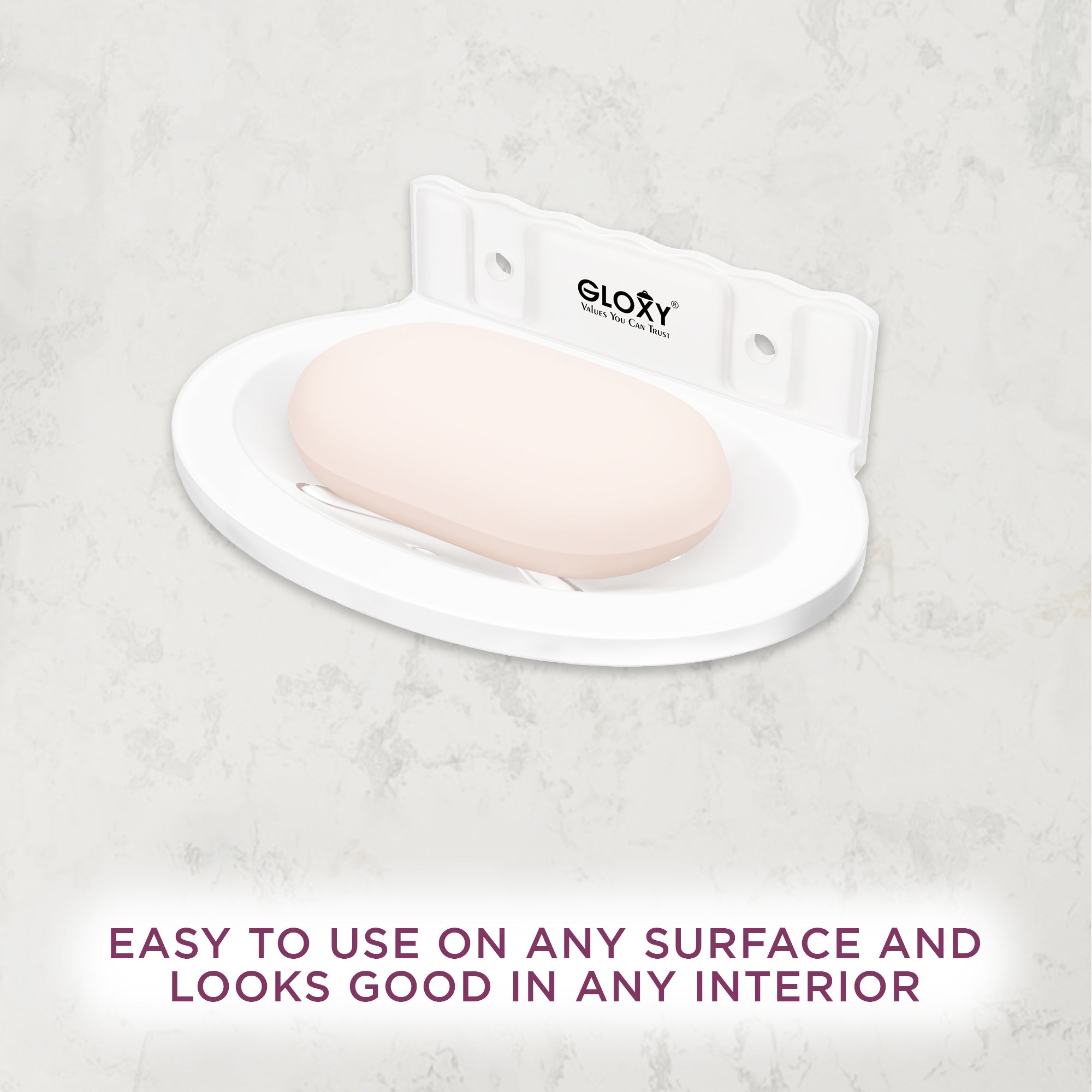 Unbreakable Oval shape Wall Mount Soap Dish for Bathroom & Kitchen