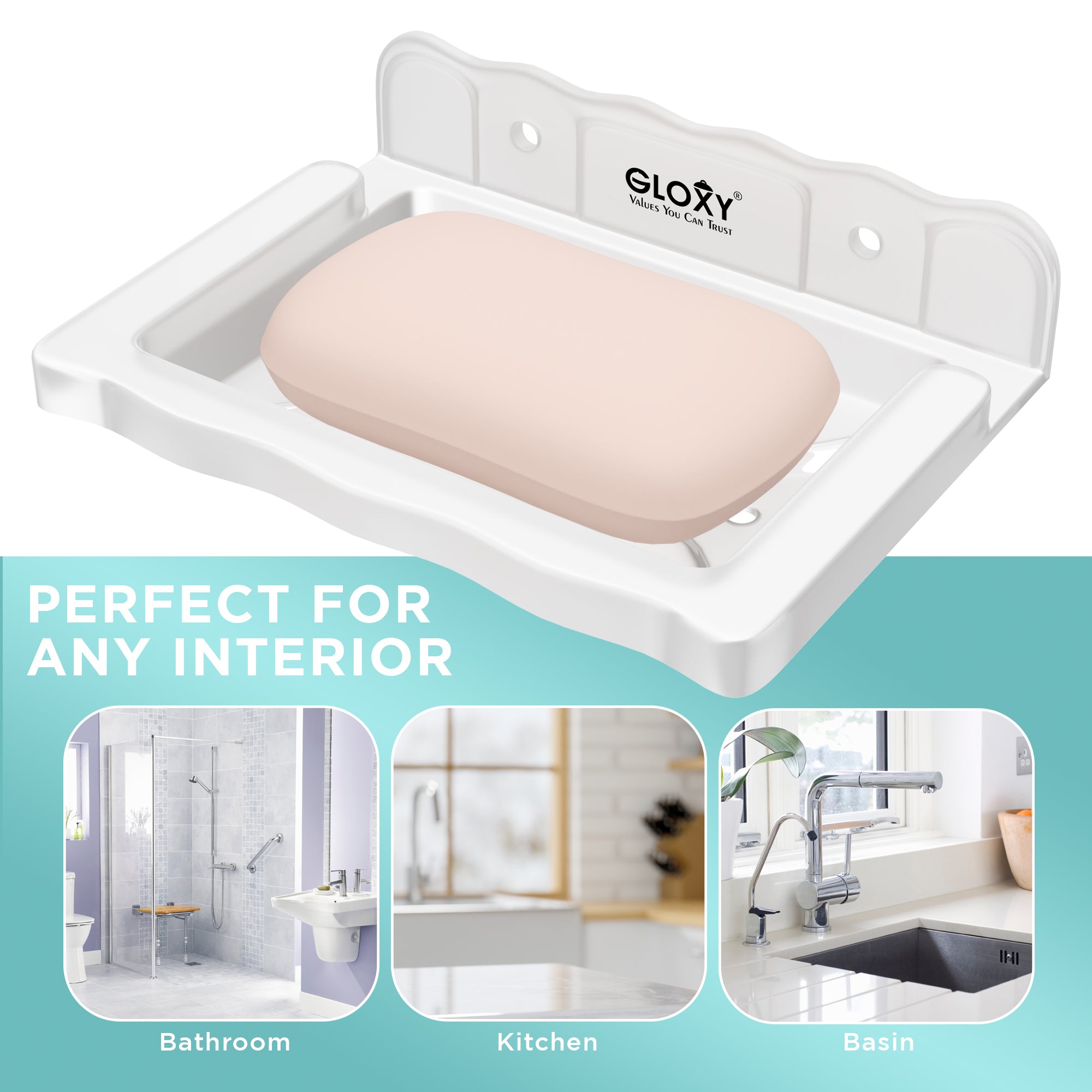 GLOXY® Unbreakable Transparent Wall Mount Soap Dish