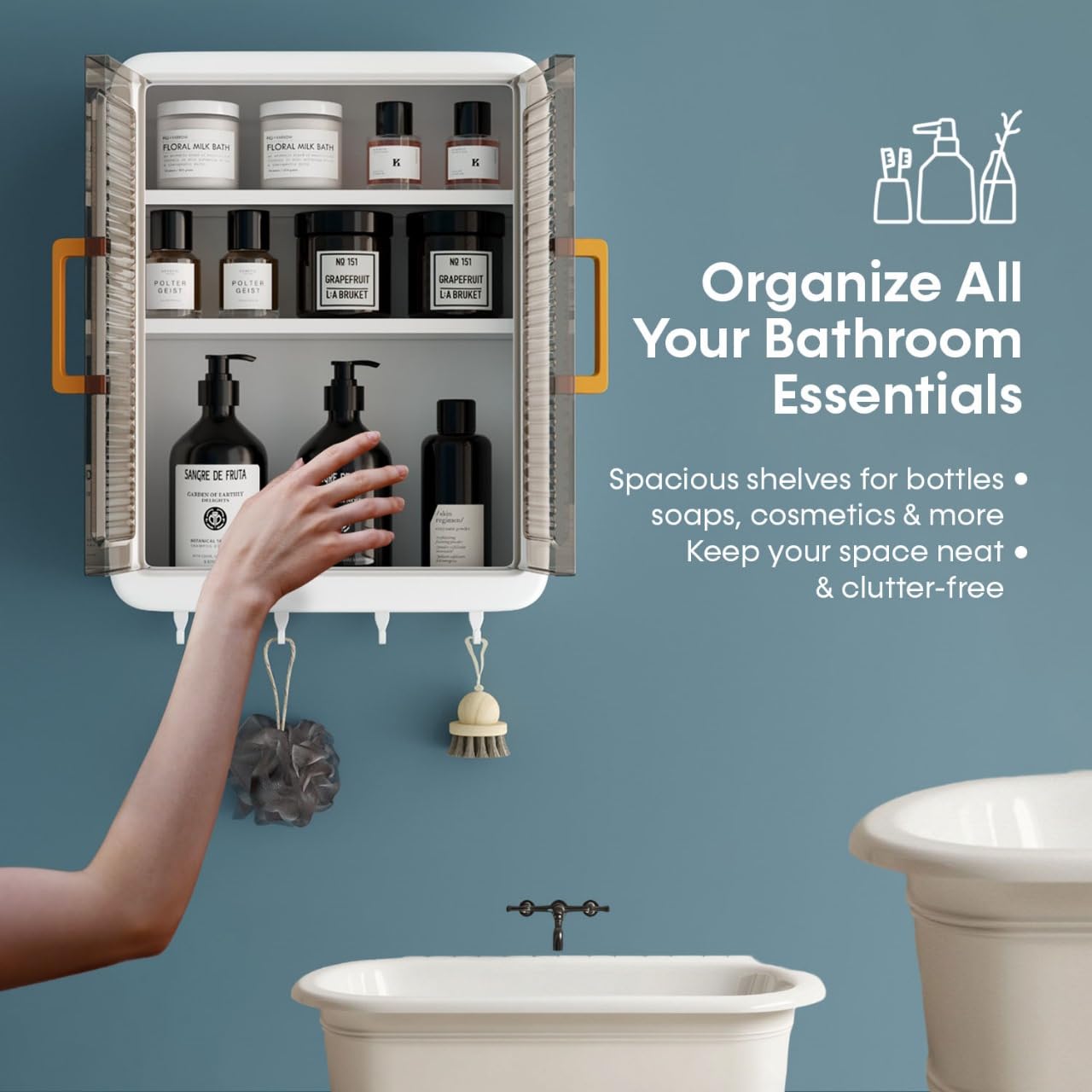 Gloxy Bathroom Shelf & Storage Cabinet