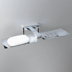Square Shape Stainless Steel 304 Double Soap Holder (Silver)-by GLOXY®