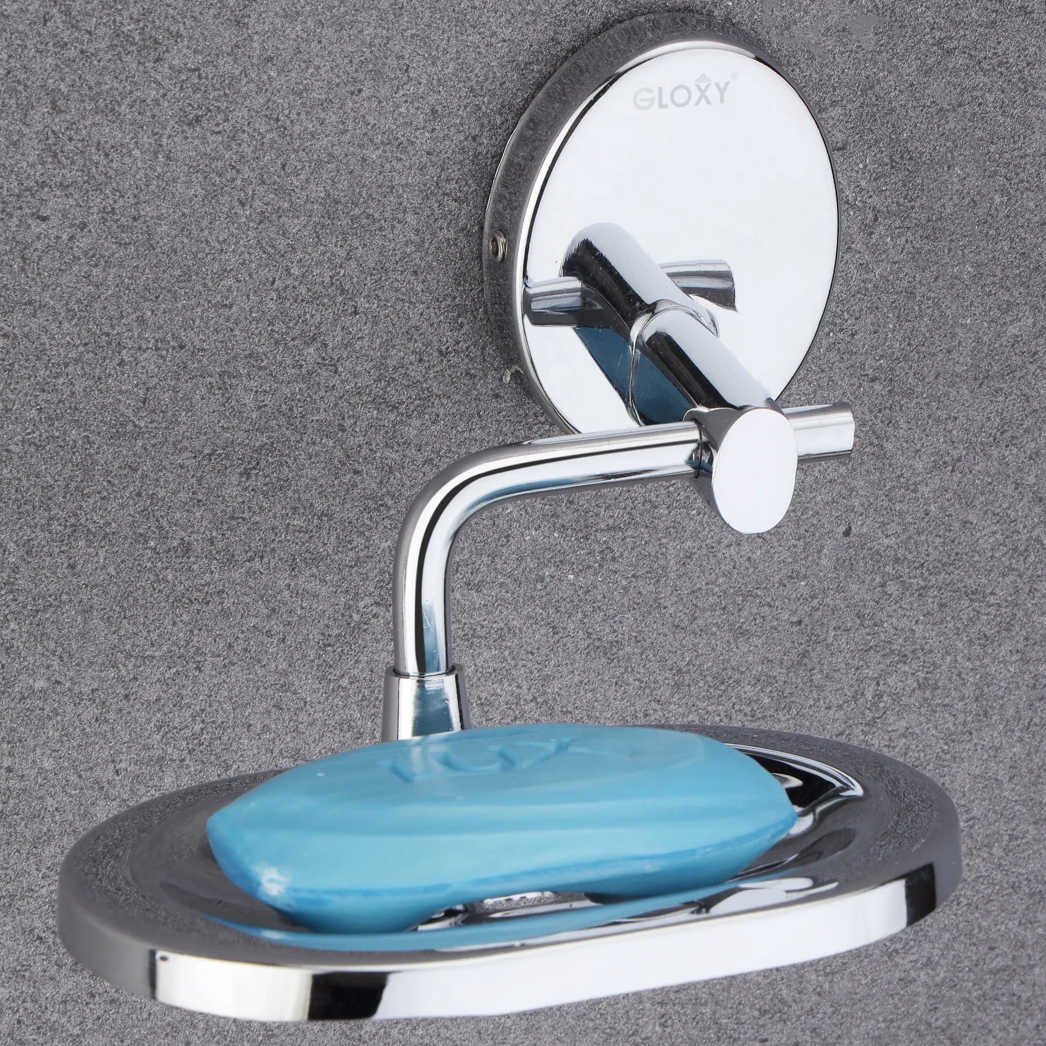 Oval Shape Stainless Steel SS202 Soap Holder (Silver)-by GLOXY®
