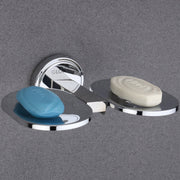 Gloxy Round Shape Stainless Steel 202 Grade Chrome Finish Double Soap Holder