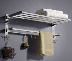 Silver Rectangular Shape Stainless Steel Folding Large Towel Rack