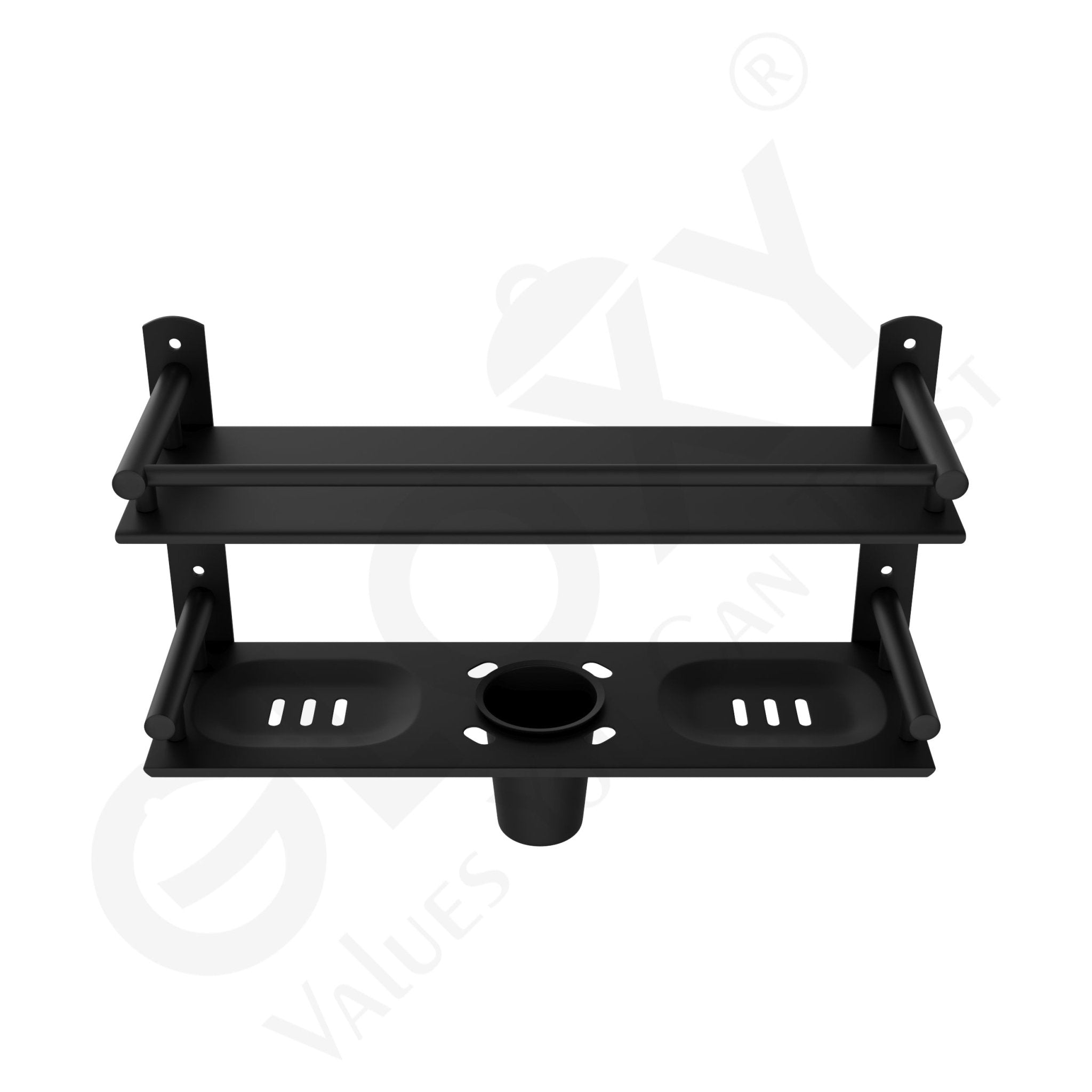 Black Matte Finish 4-in-1 Stainless Steel Bathroom Shelf Rack