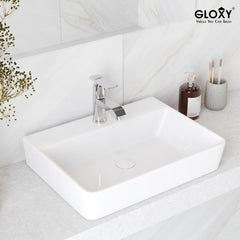 Chrome Finish Deck Mount Single Liver Brass Short Pillar Cock Faucet Tap Valve for bathroom, Kitchen, Wash Basin Water Tap (Royal)-by GLOXY®