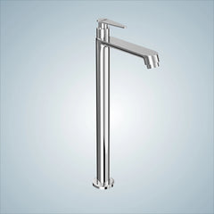 GLOXY Brass High Neck Chrome Finished Pillar Tap for Wash Basins & Kitchen Sinks - Deck Mount Long Neck Faucet with Stylish Nano Lever