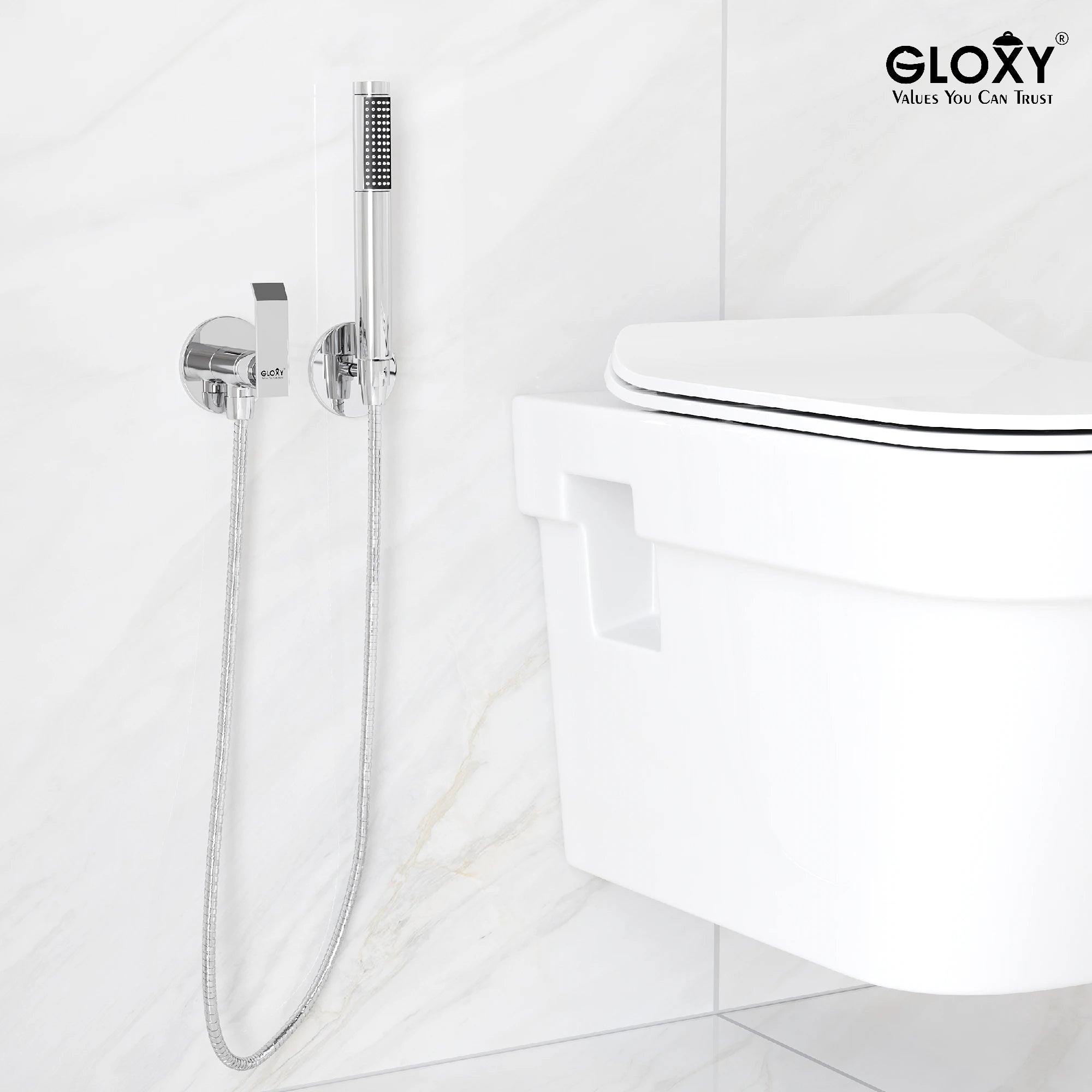 Chrome Finish Concealed Stop Cock Faucet Tap Valve with Flange for bathrooms, Overhead Tanks, geysers (Imperial)-by GLOXY®