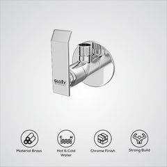 Chrome Finish Concealed Stop Cock Faucet Tap Valve with Flange for bathrooms, Overhead Tanks, geysers (Imperial)-by GLOXY®
