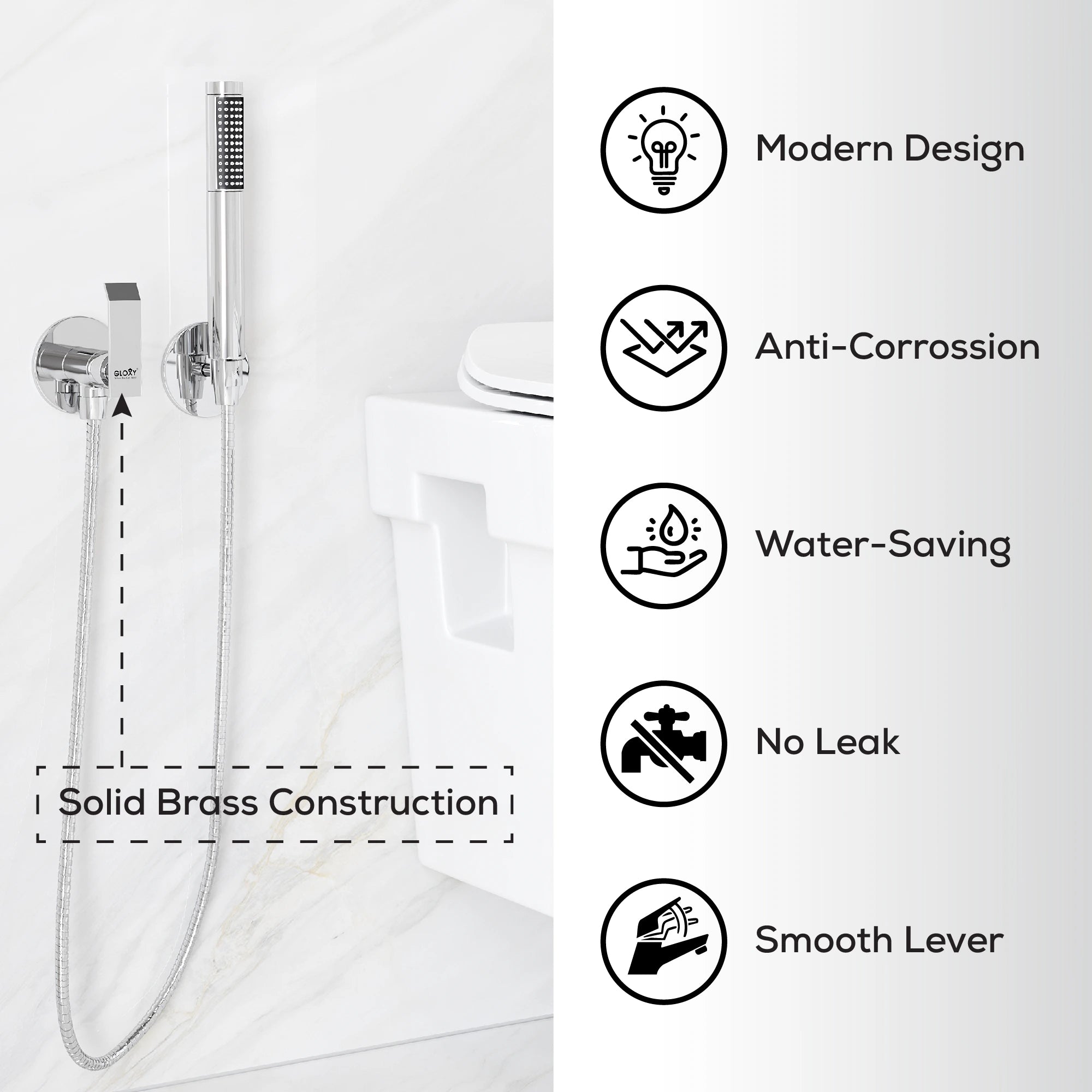 Chrome Finish Concealed Stop Cock Faucet Tap Valve with Flange for bathrooms, Overhead Tanks, geysers (Imperial)-by GLOXY®