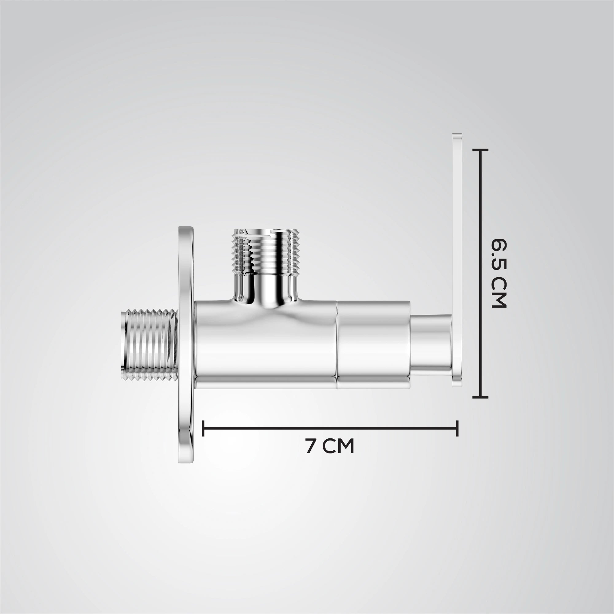 Chrome Finish Brass Concealed Stop Cock Faucet Tap Valve with Flange for bathrooms, Overhead Tanks, geysers (Nano)-by GLOXY®