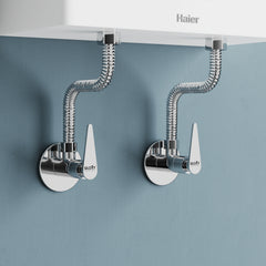 Chrome Finish Brass Concealed Stop Cock Faucet Tap Valve with Flange for bathrooms, Overhead Tanks, geysers (Nano)-by GLOXY®