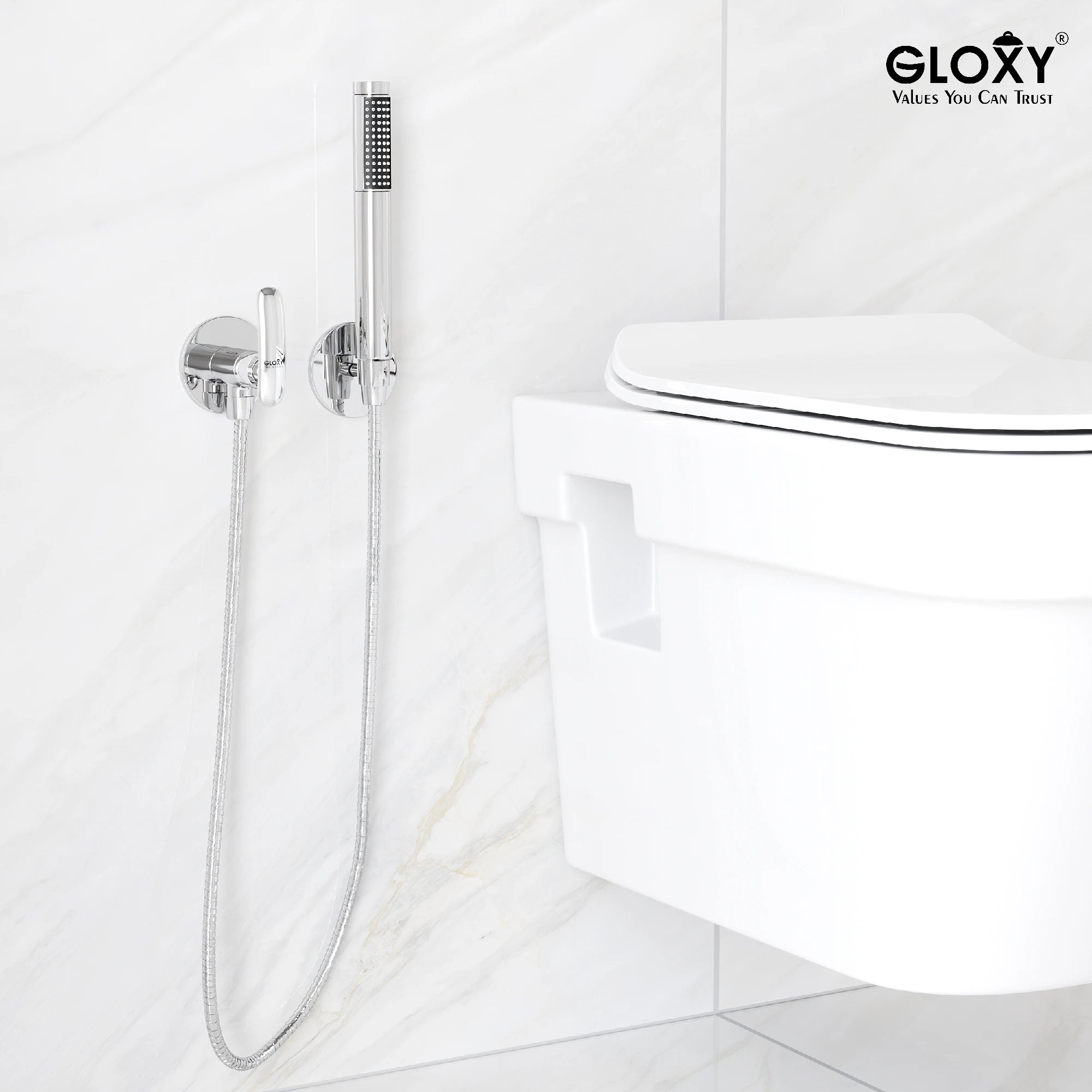 Chrome Finish Concealed Stop Cock Faucet Tap Valve with Flange for Bathrooms, Overhead Tanks, geysers (Riva)-by GLOXY®