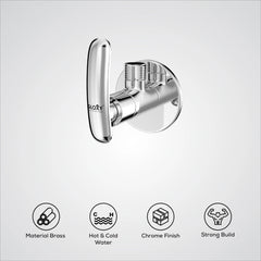 Chrome Finish Concealed Stop Cock Faucet Tap Valve with Flange for Bathrooms, Overhead Tanks, geysers (Riva)-by GLOXY®