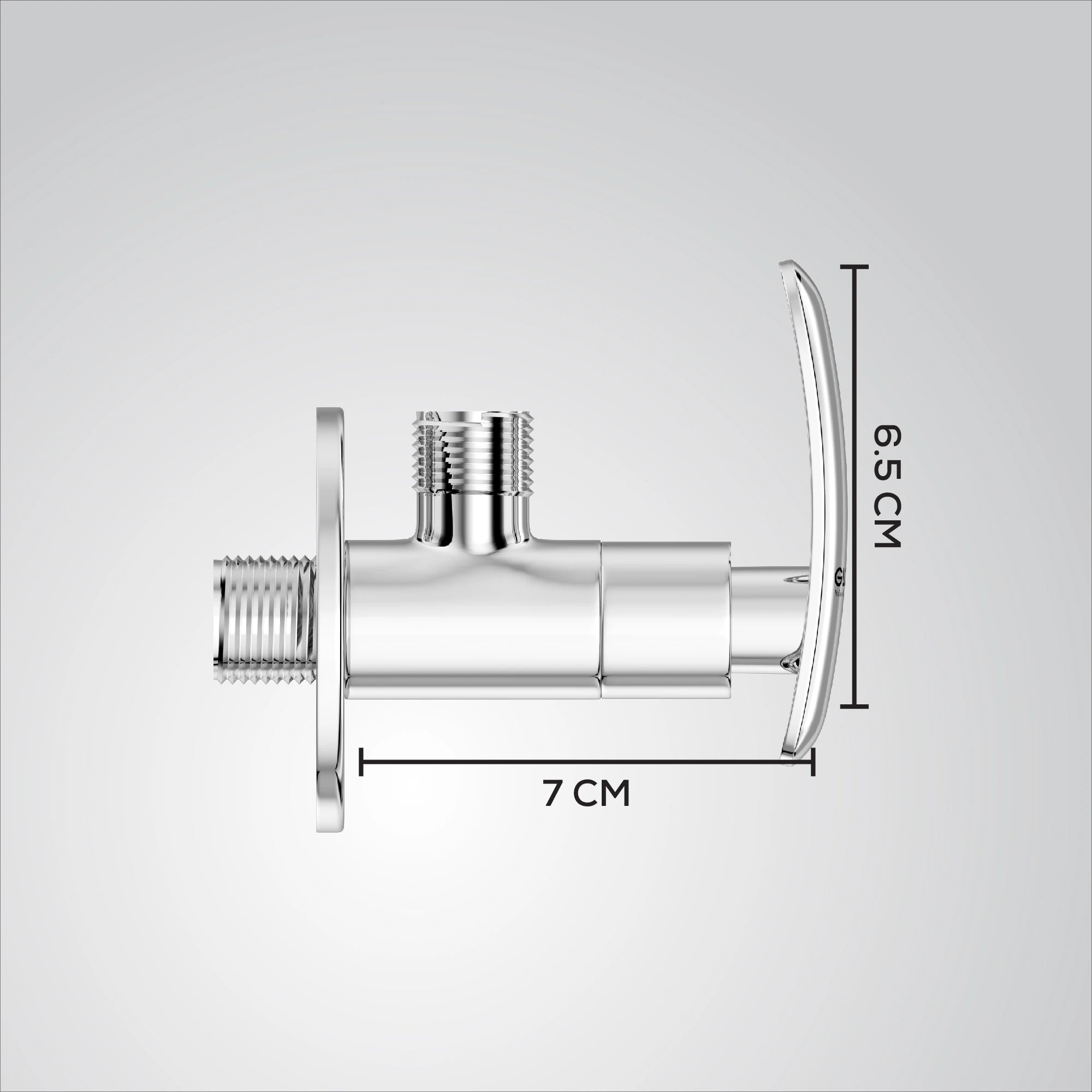 Chrome Finish Concealed Stop Cock Faucet Tap Valve with Flange for Bathrooms, Overhead Tanks, geysers (Riva)-by GLOXY®