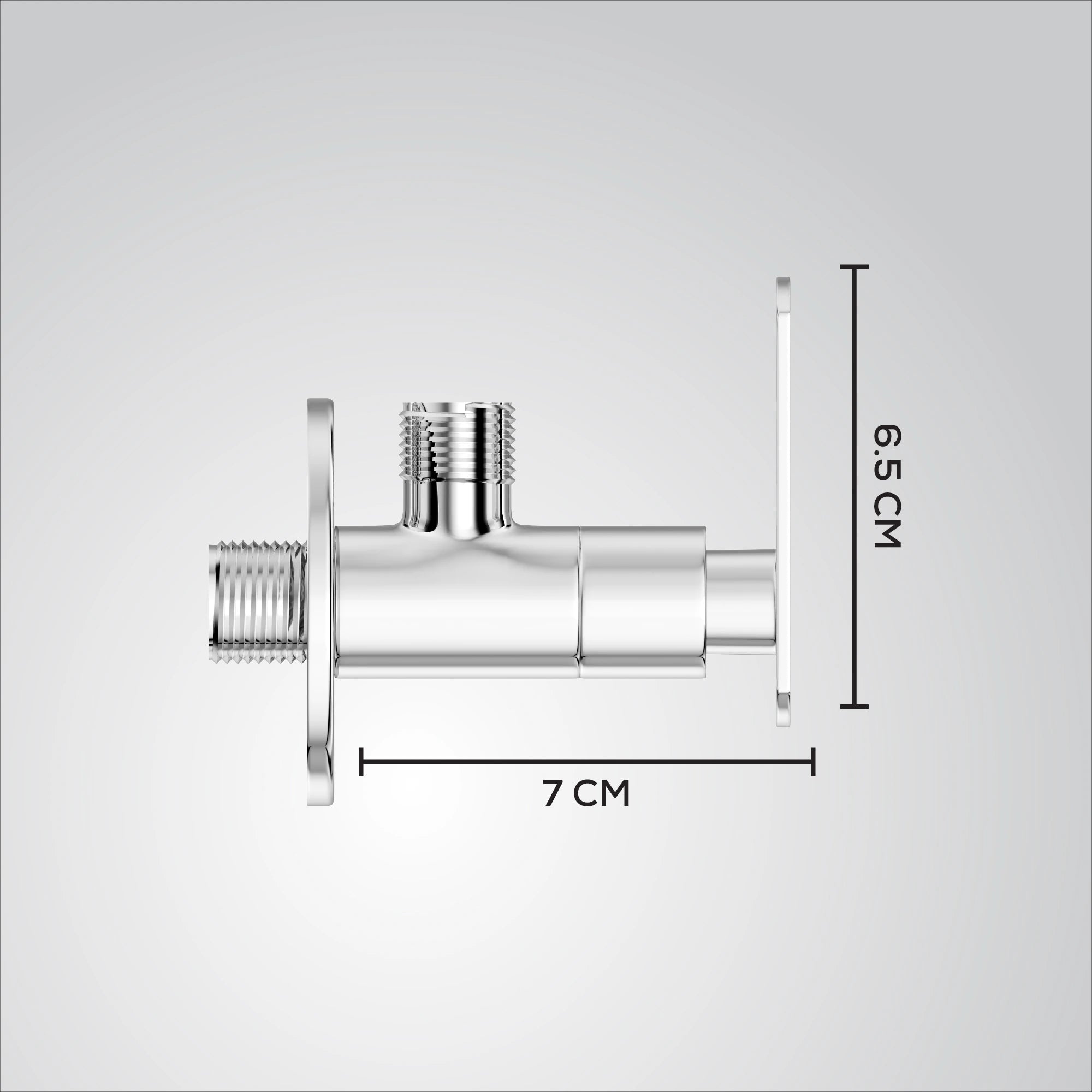 Chrome Finish Angle Cock Valve Faucet Tap for Attachment of Hand Shower,  Health Faucet & Geyser Pipes (Jet+)-by GLOXY®