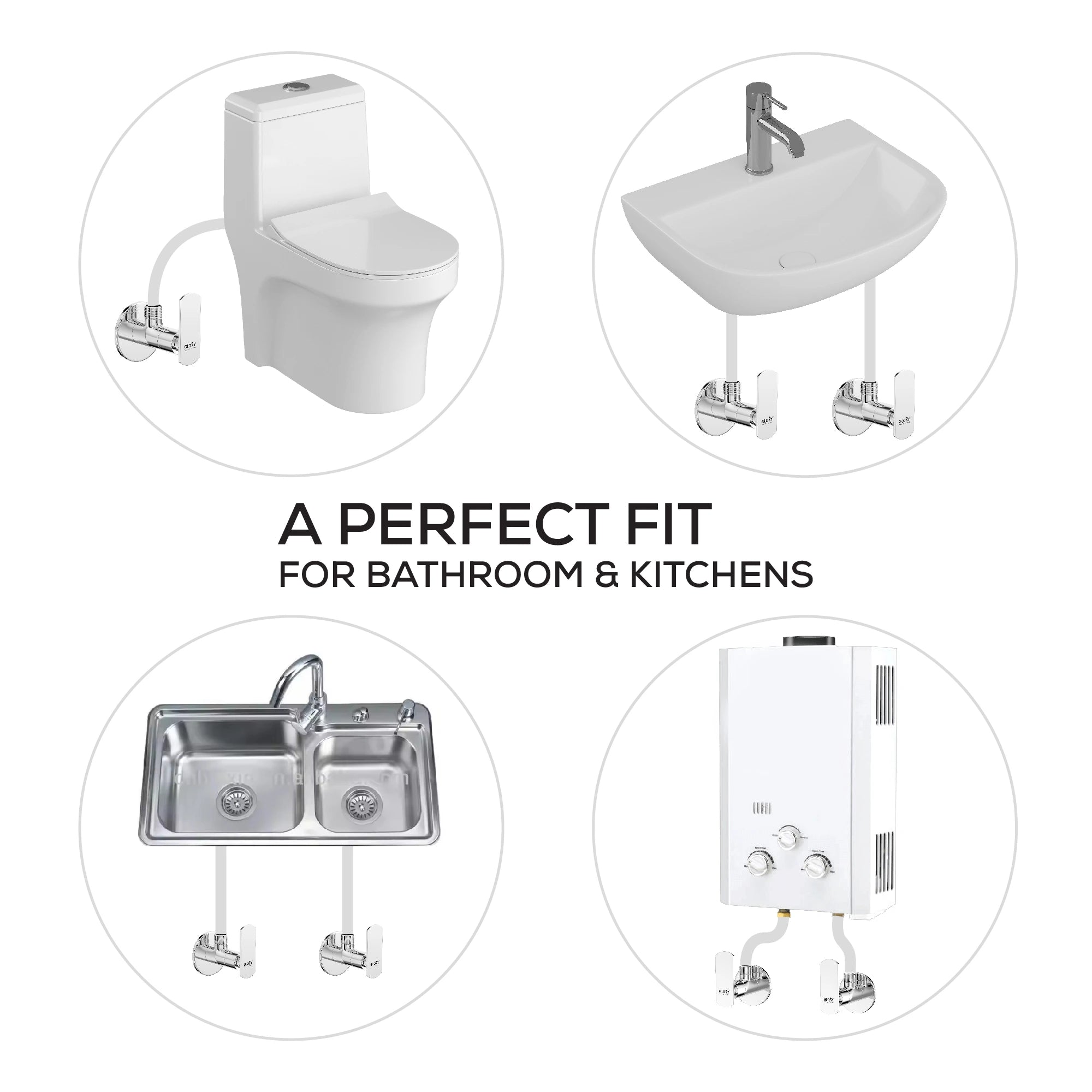 Chrome Finish Angle Cock Valve Faucet Tap for Attachment of Hand Shower,  Health Faucet & Geyser Pipes (Jet+)-by GLOXY®