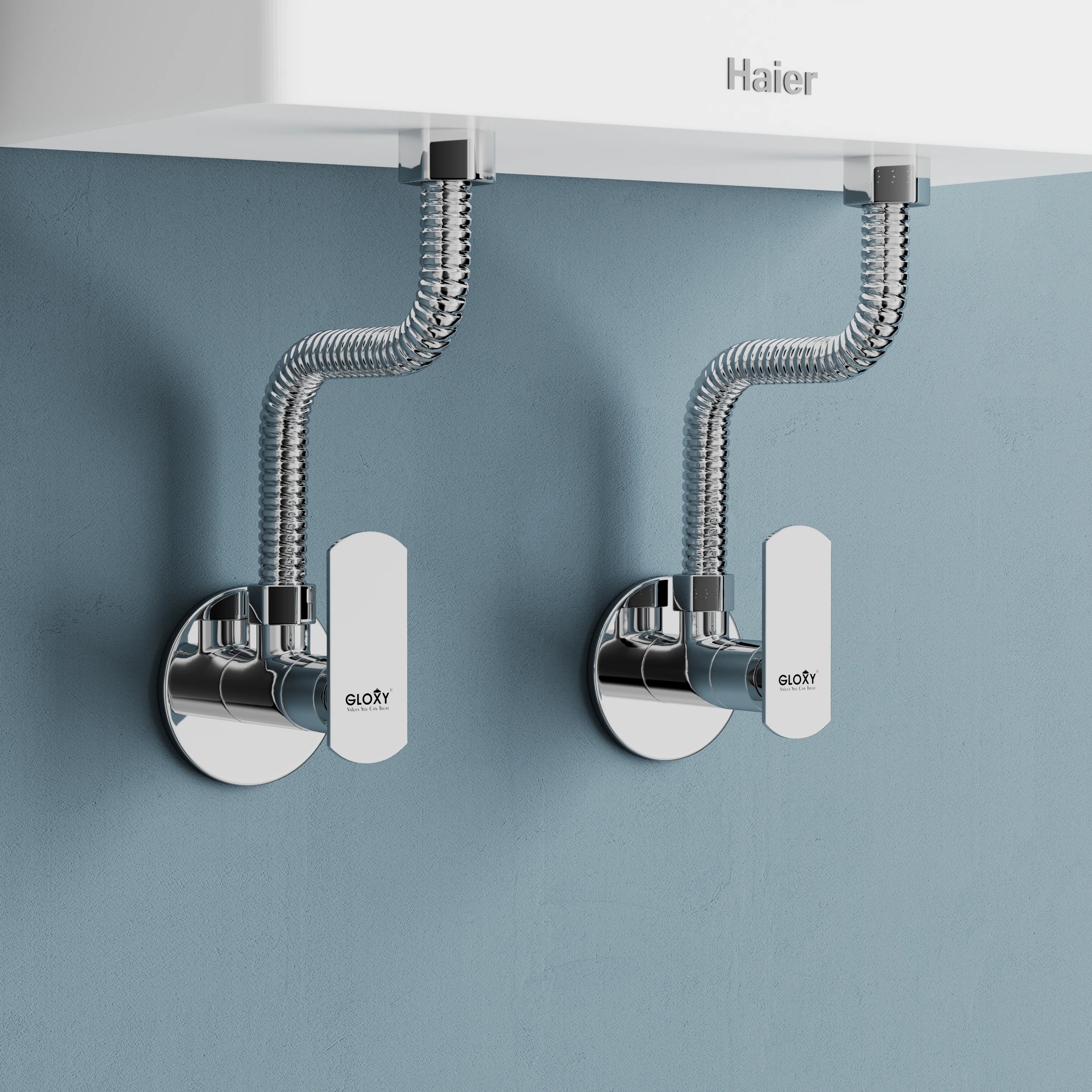 Chrome Finish Angle Cock Valve Faucet Tap for Attachment of Hand Shower,  Health Faucet & Geyser Pipes (Jet+)-by GLOXY®