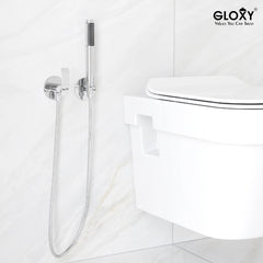 Chrome Finish Brass Concealed Stop Cock Faucet Tap Valve with Flange for Bathrooms, Overhead Tanks, geysers (Delight)-by GLOXY®
