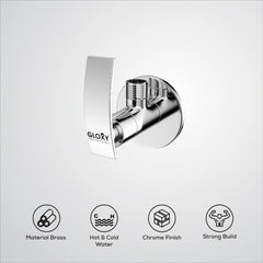 Chrome Finish Brass Concealed Stop Cock Faucet Tap Valve with Flange for Bathrooms, Overhead Tanks, geysers (Delight)-by GLOXY®