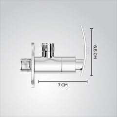 Chrome Finish Brass Concealed Stop Cock Faucet Tap Valve with Flange for Bathrooms, Overhead Tanks, geysers (Delight)-by GLOXY®